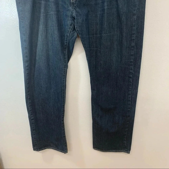 Levis 501 Mens Jeans Size 42X32 Straight Leg Blue Dark Wash Cotton Casual - Picture 3 of 9